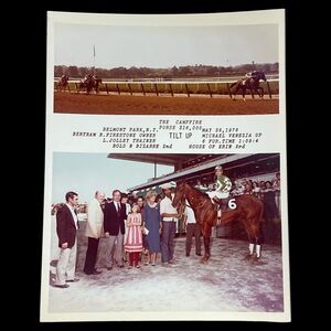 Vintage 1978 Horse Racing Photo Belmont TILT UP Winner Circle Color